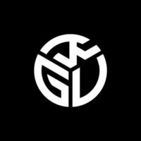 design de logotipo de carta kgu em fundo preto. conceito de logotipo de letra de iniciais criativas kgu. desenho de letra kgu. vetor