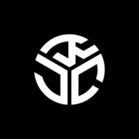 design de logotipo de letra kjc em fundo preto. conceito de logotipo de letra de iniciais criativas kjc. design de letra kjc. vetor