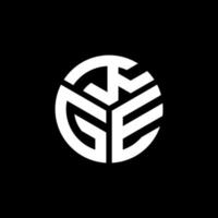 Kge carta logotipo design em fundo preto. conceito de logotipo de letra de iniciais criativas KGE. desenho de letra kge. vetor
