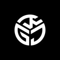 design de logotipo de carta kgj em fundo preto. kgj conceito de logotipo de letra de iniciais criativas. desenho de letras kgj. vetor