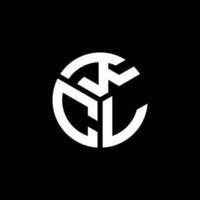 design de logotipo de letra kcl em fundo preto. conceito de logotipo de letra de iniciais criativas kcl. design de letra kcl. vetor