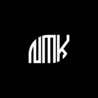 design de logotipo de letra nmk em fundo preto. conceito de logotipo de letra de iniciais criativas nmk. design de letras nmk. vetor