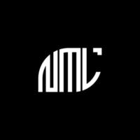 design de logotipo de letra nml em fundo preto. conceito de logotipo de letra de iniciais criativas nml. design de letras nml. vetor