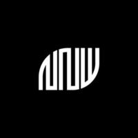 design de logotipo de carta nnw em fundo preto. nnw conceito de logotipo de carta de iniciais criativas. nnw design de letras. vetor