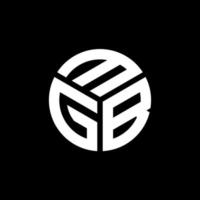 design de logotipo de carta mgb em fundo preto. conceito de logotipo de carta de iniciais criativas mgb. design de letras mgb. vetor