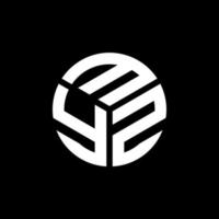 design de logotipo de carta myz em fundo preto. conceito de logotipo de letra de iniciais criativas myz. design de letra myz. vetor