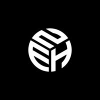 design de logotipo de letra neh em fundo preto. conceito de logotipo de letra de iniciais criativas neh. neh design de letras. vetor