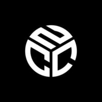 design de logotipo de carta ncc em fundo preto. conceito de logotipo de letra de iniciais criativas ncc. design de letras ncc. vetor