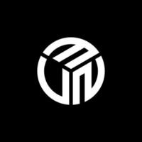 design de logotipo de carta mun em fundo preto. conceito de logotipo de letra de iniciais criativas mun. design de letra mun. vetor