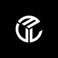 design de logotipo de carta mvl em fundo preto. conceito de logotipo de letra de iniciais criativas mvl. design de letra mvl. vetor
