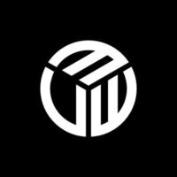 design de logotipo de carta mvw em fundo preto. conceito de logotipo de letra de iniciais criativas mvw. design de letras mvw. vetor