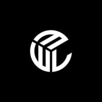 design de logotipo de carta mwl em fundo preto. conceito de logotipo de letra de iniciais criativas mwl. design de letra mwl. vetor