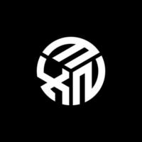 design de logotipo de carta mxn em fundo preto. conceito de logotipo de letra de iniciais criativas mxn. design de letra mxn. vetor