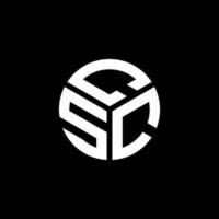 design de logotipo de carta csc em fundo preto. conceito de logotipo de letra de iniciais criativas csc. design de letra csc. vetor