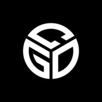 design de logotipo de carta cgo em fundo preto. conceito de logotipo de letra de iniciais criativas cgo. design de letra cgo. vetor
