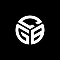 design de logotipo de carta cgb em fundo preto. conceito de logotipo de carta de iniciais criativas cgb. design de letra cgb. vetor