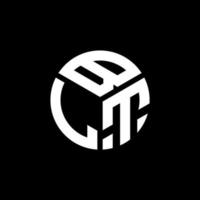 design de logotipo de letra blt em fundo preto. conceito de logotipo de letra de iniciais criativas blt. design de letra blt. vetor