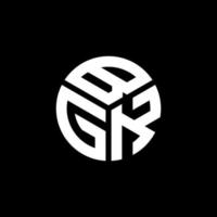 design de logotipo de carta bgk em fundo preto. conceito de logotipo de carta de iniciais criativas bgk. design de letra bgk. vetor