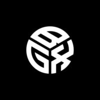 design de logotipo de carta bgx em fundo preto. conceito de logotipo de carta de iniciais criativas bgx. design de letra bgx. vetor