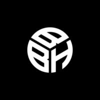 design de logotipo de carta bbh em fundo preto. conceito de logotipo de letra de iniciais criativas bbh. design de letra bb. vetor