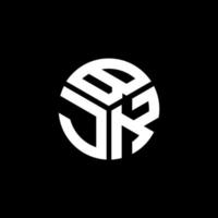 design de logotipo de carta bjk em fundo preto. conceito de logotipo de letra de iniciais criativas bjk. design de letra bjk. vetor