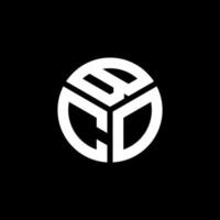 design de logotipo de carta bco em fundo preto. bco conceito de logotipo de letra de iniciais criativas. design de letra bco. vetor