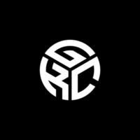 design de logotipo de carta gkc em fundo preto. conceito de logotipo de carta de iniciais criativas gkc. design de letra gkc. vetor