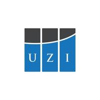 design de logotipo de carta uzi em fundo branco. conceito de logotipo de letra de iniciais criativas uzi. design de letra uzi. vetor