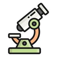 ícone de vetor de microscópio, ícone de escola e educação