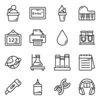 conjunto de ícones de vetor de educação, em educação de design plano, escola, coleção de pictogramas modernos e universidade com elementos para conceitos móveis e aplicativos web.