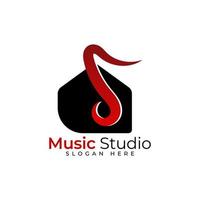 design de logotipo de estúdio de música vetor