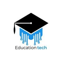 design de logotipo de tecnologia educacional vetor