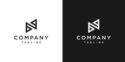modelo de ícone de design de logotipo de monograma de letra criativa n fundo branco e preto vetor