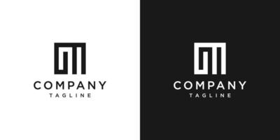 modelo de ícone de design de logotipo de monograma de carta criativa gm fundo branco e preto vetor