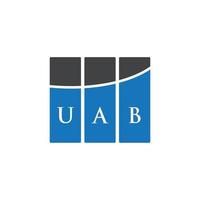 design de logotipo de carta uab em fundo branco. conceito de logotipo de letra de iniciais criativas uab. design de letra uab. vetor
