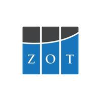 zot design de logotipo de carta em fundo branco. conceito de logotipo de letra de iniciais criativas zot. design de letra zot. vetor