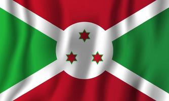 ilustração vetorial de bandeira de ondulação realista de burundi. símbolo de fundo nacional do país. dia da Independência