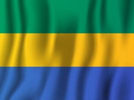 ilustração em vetor bandeira de ondulação realista do gabão. símbolo de fundo nacional do país. dia da Independência
