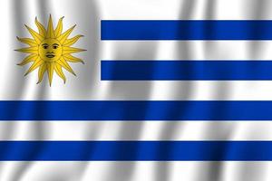 ilustração em vetor bandeira ondulação realista do uruguai. símbolo de fundo nacional do país. dia da Independência