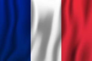 ilustração em vetor bandeira de ondulação realista da França. símbolo de fundo nacional do país. dia da Independência