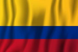 ilustração em vetor bandeira de ondulação realista da colômbia. símbolo de fundo nacional do país. dia da Independência