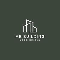 vetor de design de logotipo de construção ab