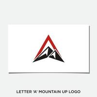 inicial 'a', montanha e design de logotipo para cima vetor