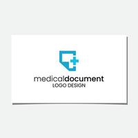 c vetor de design de logotipo de documento médico