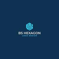 vetor de design de logotipo hexágono bs