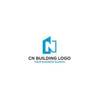 vetor de design de logotipo de edifícios cn