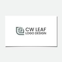 vetor de design de logotipo de folha cw ou cmw