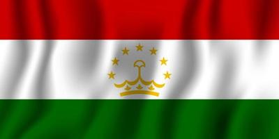 Ilustração em vetor bandeira de ondulação realista de tajiquistão. símbolo de fundo nacional do país. dia da Independência