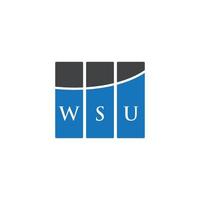 design de logotipo de carta wsu em fundo branco. conceito de logotipo de letra de iniciais criativas wsu. design de letra wsu. vetor