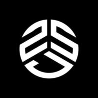 design de logotipo de letra zsj em fundo preto. conceito de logotipo de letra de iniciais criativas zsj. design de letra zsj. vetor